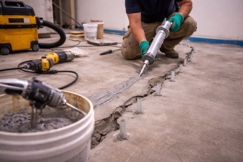 Cracked Basement Floor Repair in Brunswick, GA